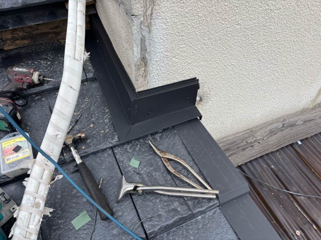 須恵町の葺き替え工事に伴う板金仕上げ