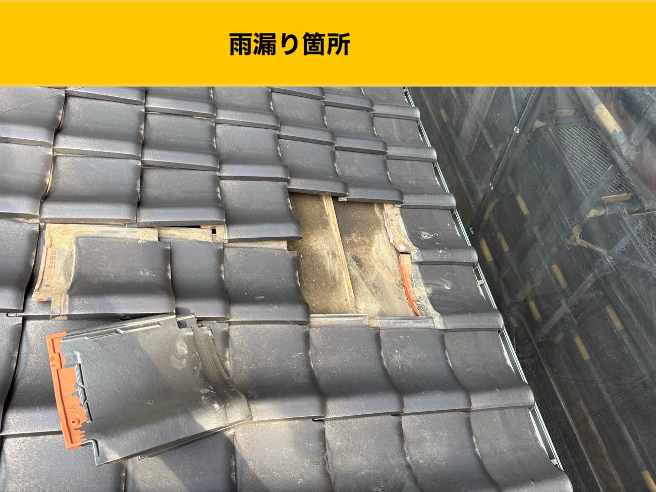 大野城市の方へ｜瓦屋根は寿命が長い！でも、油断は禁物。防水シートの寿命で発生した雨漏り