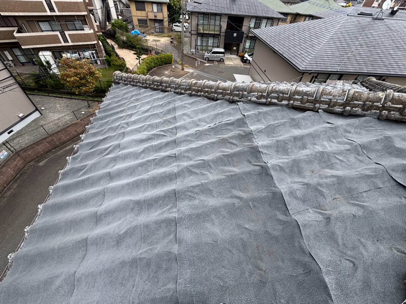 筑紫野市物件、雨漏り調査、防水シート施工