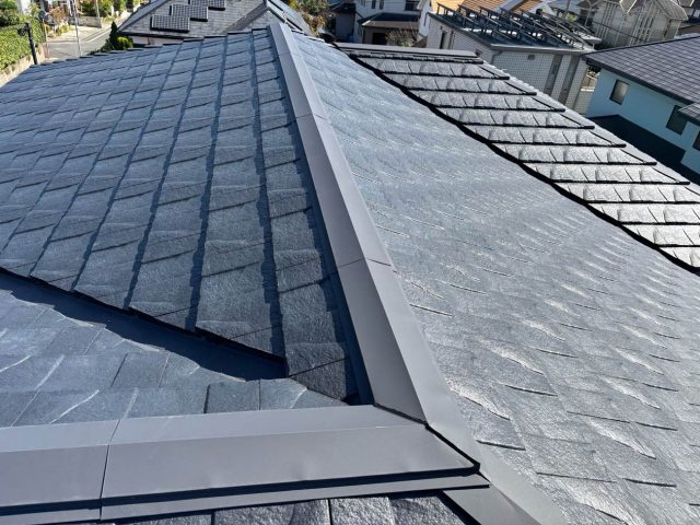 大野城市の葺き替え板金仕上げ｜コロニアルからルーガ鉄平へ耐震・軽量・遮熱リフォーム
