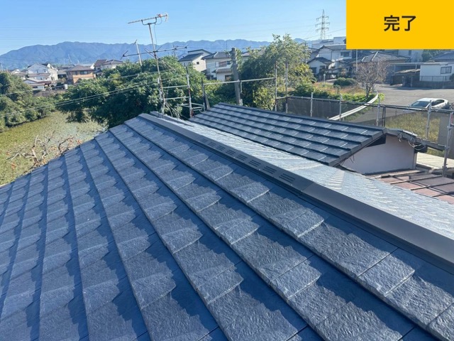 完了後の屋根全景（葺き替え完了）