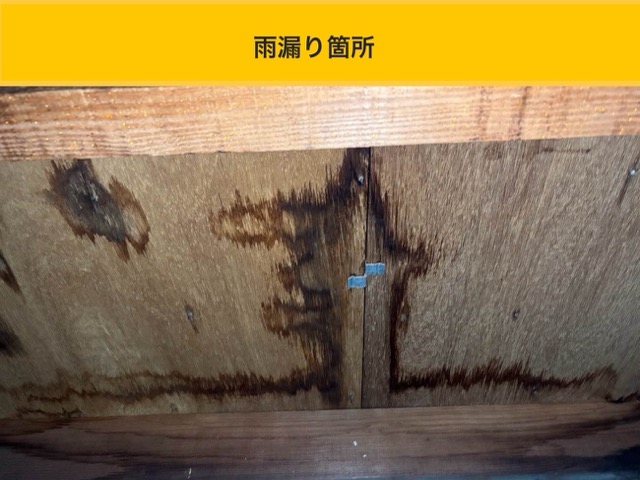 雨漏り箇所、雨漏り、雨じみ