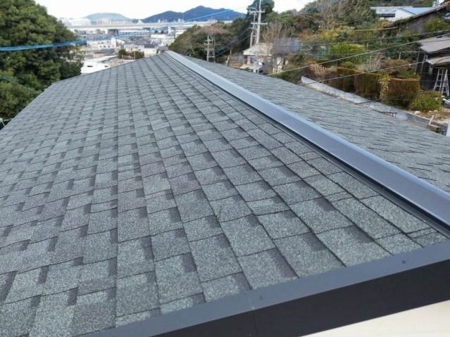 福岡市西区で棟板金の施工完了