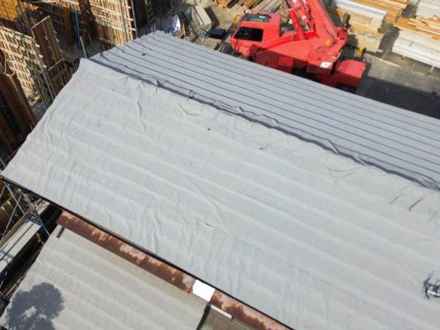 福岡市中央区で防水シート上貼り完了