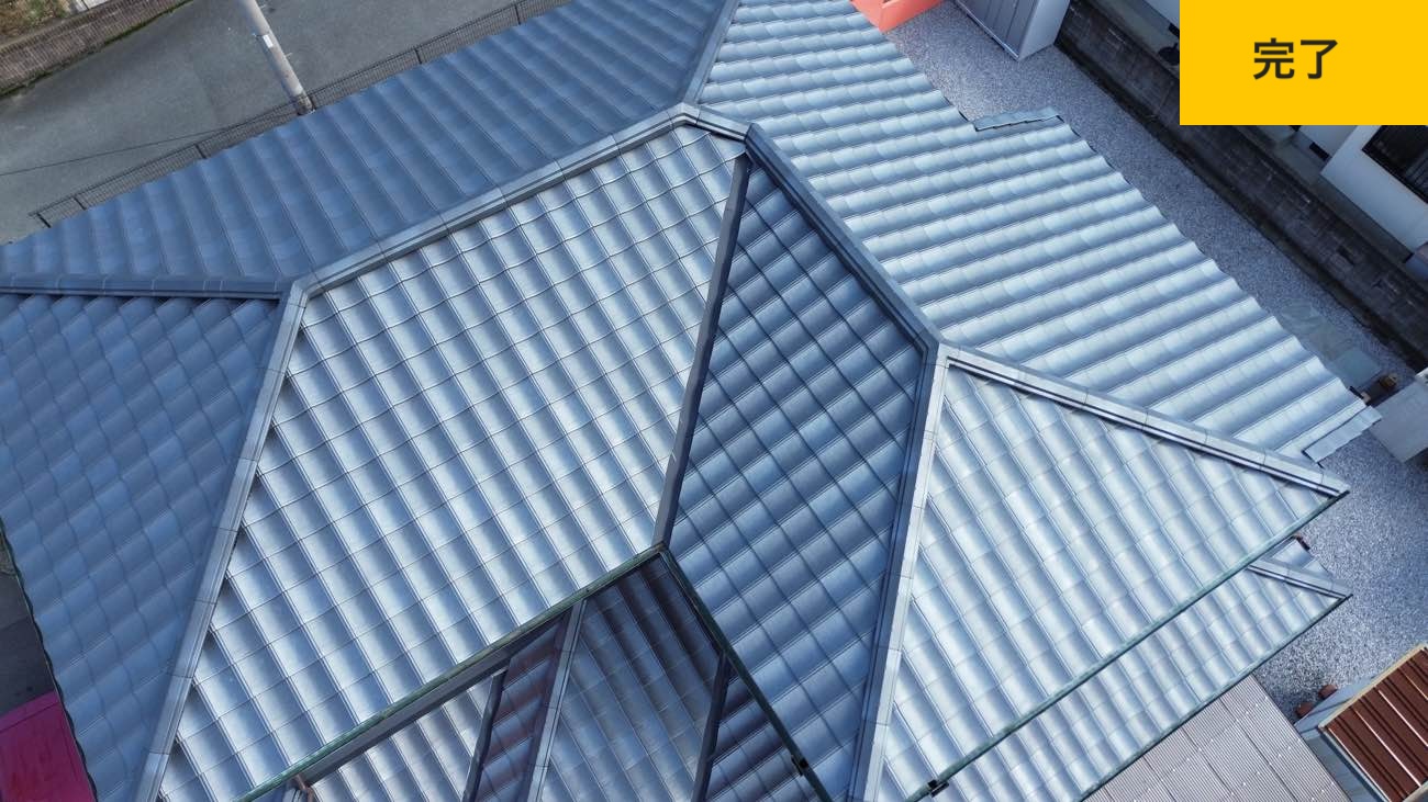 ルーガ葺き替え工事、棟板金の施工