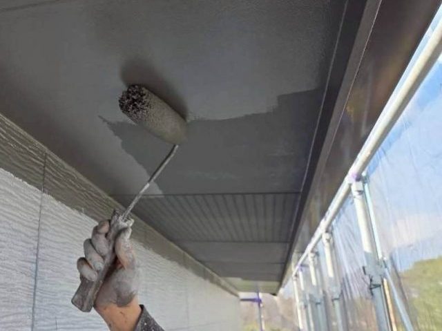 福岡市南区の軒天上塗り