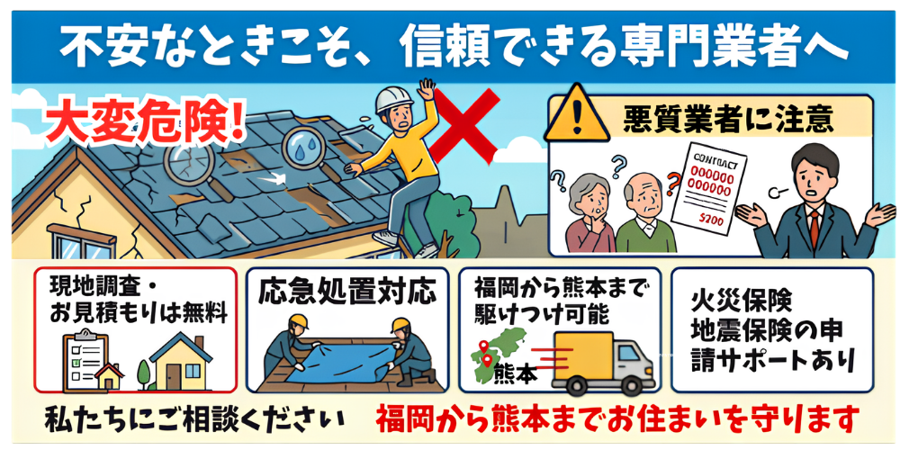 令和8年熊本地震、地震屋根被害、熊本、福岡