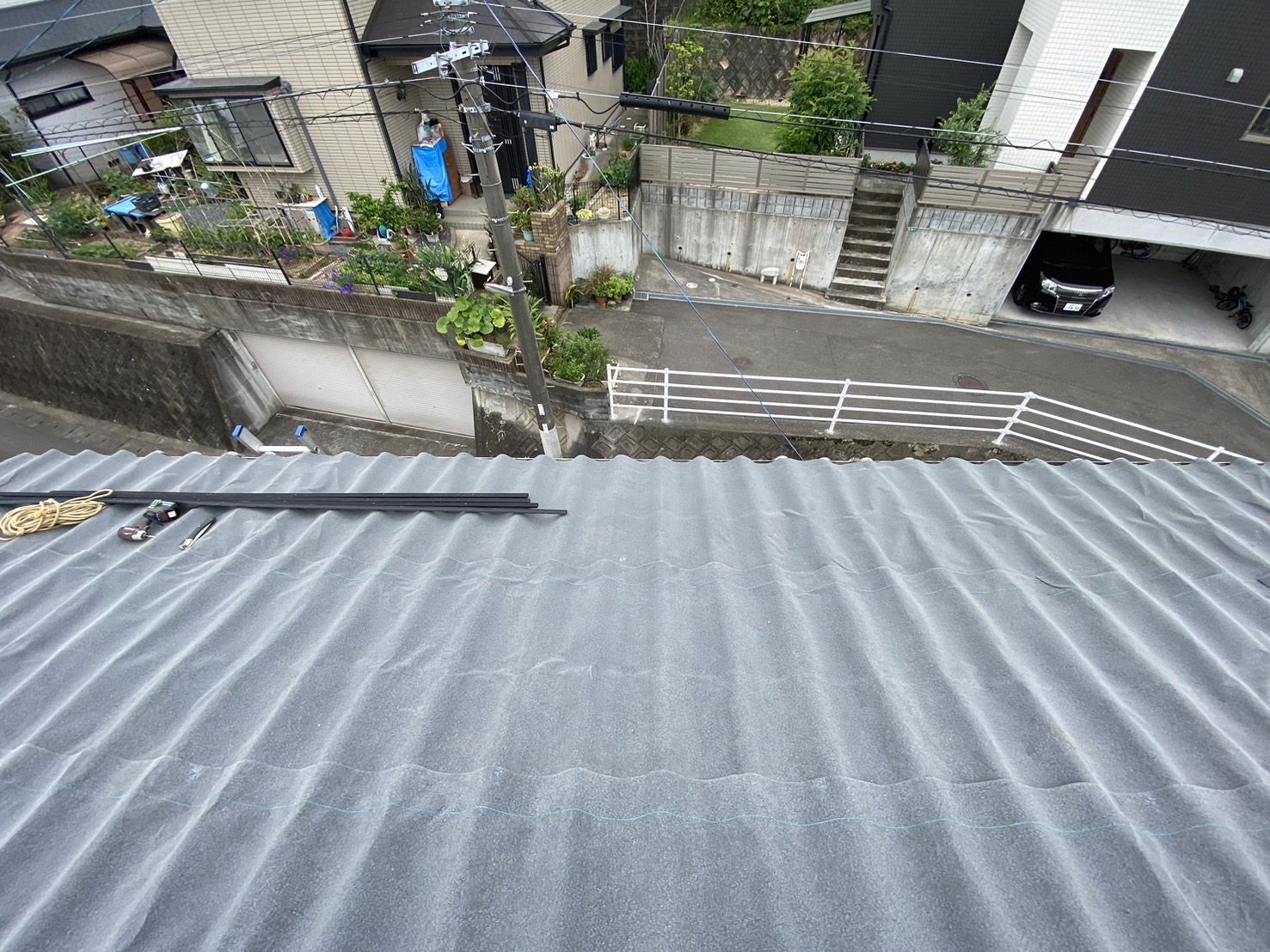 筑紫野市二日市物件　セキスイかわらU アスベストの屋根　防水シート雨漏り工事　街の屋根やさん福岡西